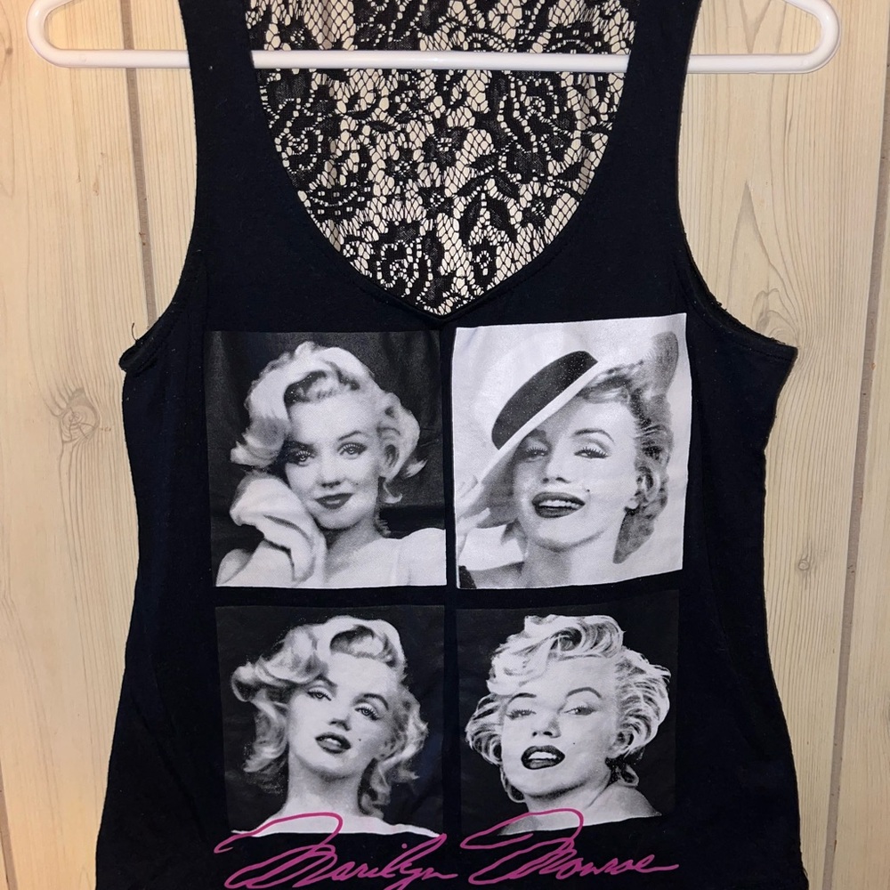 Marilyn Monroe Black Graphic Tank Top